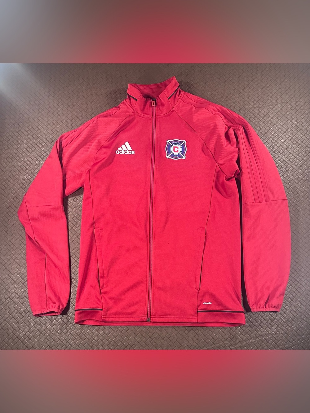 Adidas Chicago Fire Red Team Warmup Track Jacket Full Zip Size Medium